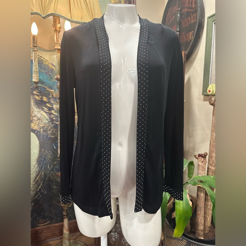 EUC Ronni Nicole Black Open-Front Cardigan STRECHY